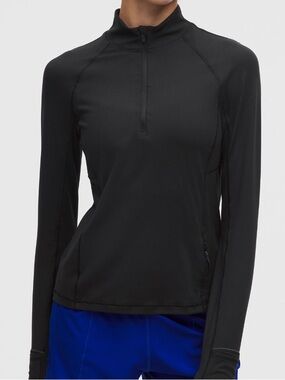 lululemon athletica Black Long-Sleeve Half-Zip Athletic Top